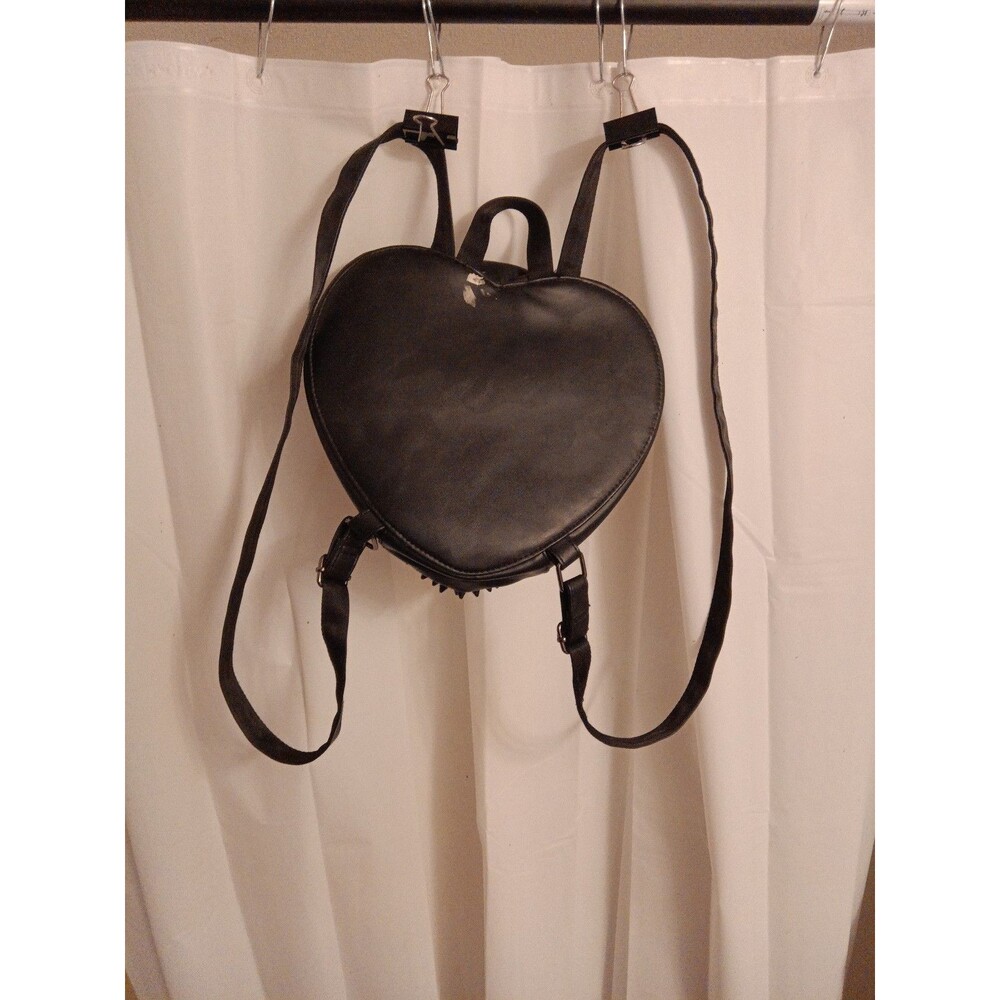 Black Spiky Heart Cyber Goth Brutalist Rave Backpack - Picture 3 of 6